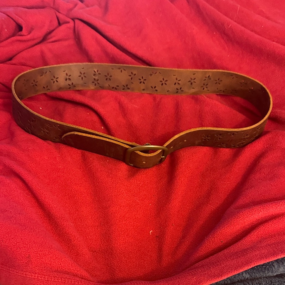 Brown Floral Cutout Belt